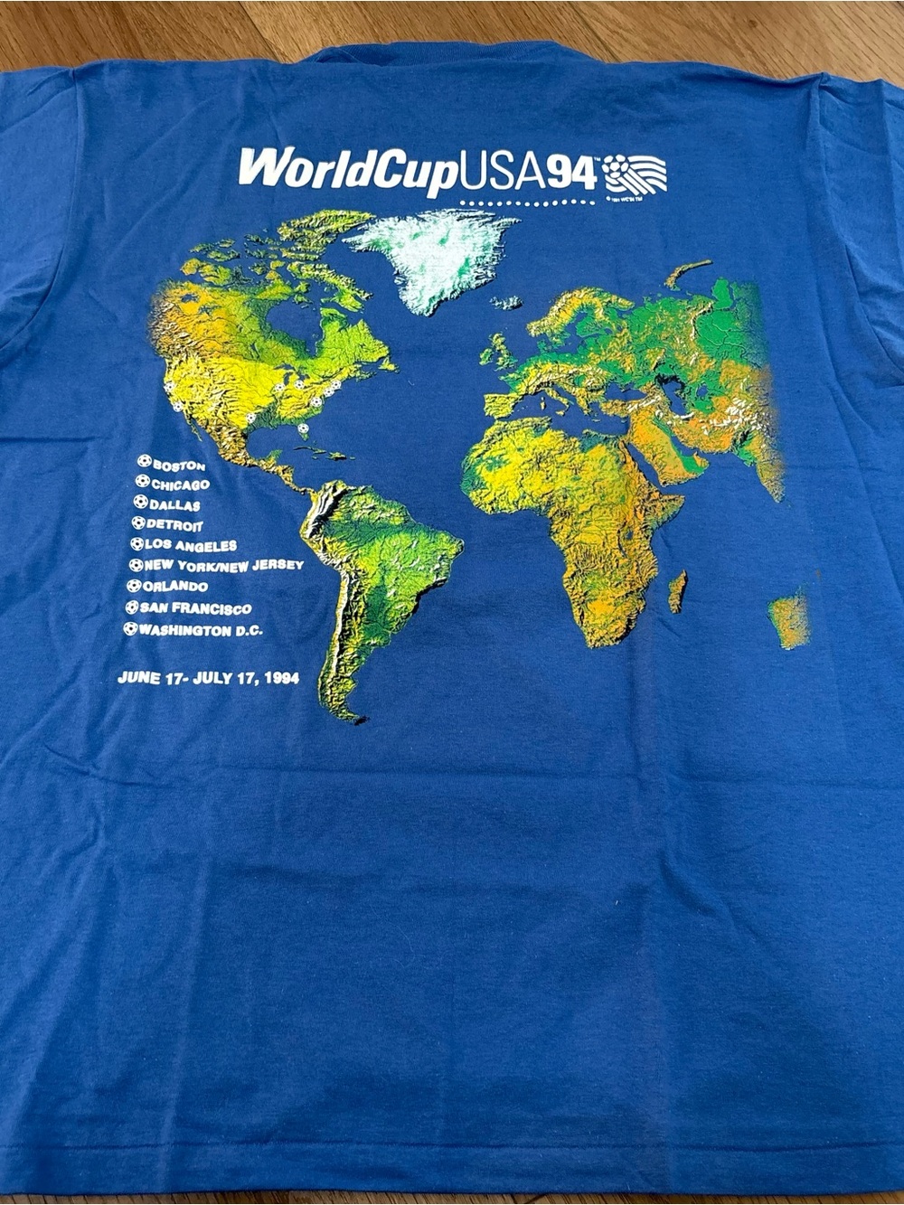 Vintage World Cup Soccer USA 1994 T Shirt XL Mens Single Stitch Master Card